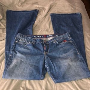 People’s Liberation star pocket bell bottoms 32